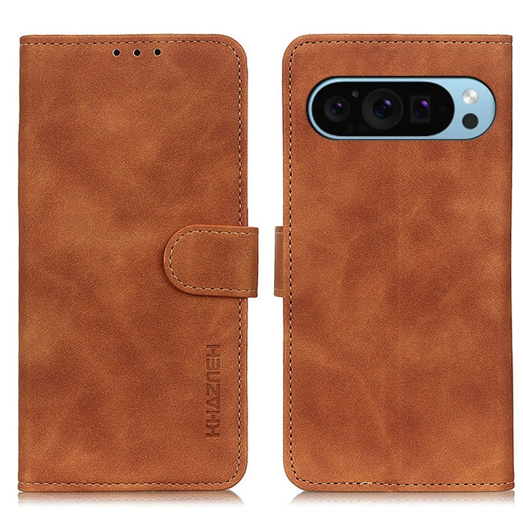 KHAZNEH Retro Texture Flip Leather Phone Case, For Google Pixel 11 Pro XL, For Google Pixel 11 / 11 Pro, For Google Pixel 10a, For Google Pixel 10 Pro / 9 Pro, For Google Pixel 10 / 9, For Google Pixel 8a