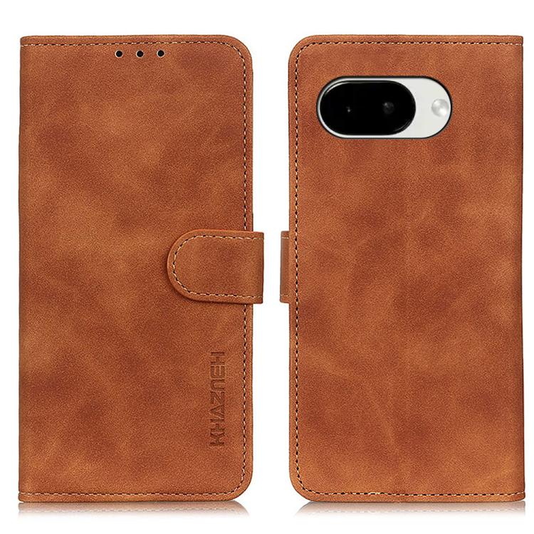 KHAZNEH Retro Texture Flip Leather Phone Case, For Google Pixel 11 Pro XL, For Google Pixel 11 / 11 Pro, For Google Pixel 10a, For Google Pixel 10 Pro / 9 Pro, For Google Pixel 10 / 9, For Google Pixel 8a
