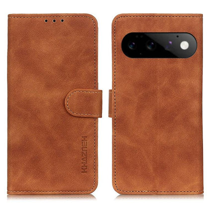 KHAZNEH Retro Texture Flip Leather Phone Case, For Google Pixel 11 Pro XL, For Google Pixel 11 / 11 Pro, For Google Pixel 10a, For Google Pixel 10 Pro / 9 Pro, For Google Pixel 10 / 9, For Google Pixel 8a