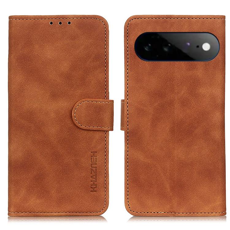 KHAZNEH Retro Texture Flip Leather Phone Case, For Google Pixel 11 Pro XL, For Google Pixel 11 / 11 Pro, For Google Pixel 10a, For Google Pixel 10 Pro / 9 Pro, For Google Pixel 10 / 9, For Google Pixel 8a
