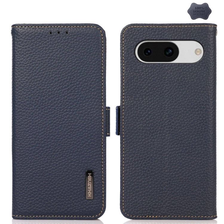 KHAZNEH Side-Magnetic Litchi Genuine Leather RFID Phone Case, For Google Pixel 11 Pro XL, For Google Pixel 11 Pro / 11, For Google Pixel 10a, For Google Pixel 9a, For Google Pixel 9 Pro, For Google Pixel 9, For Google Pixel 8a