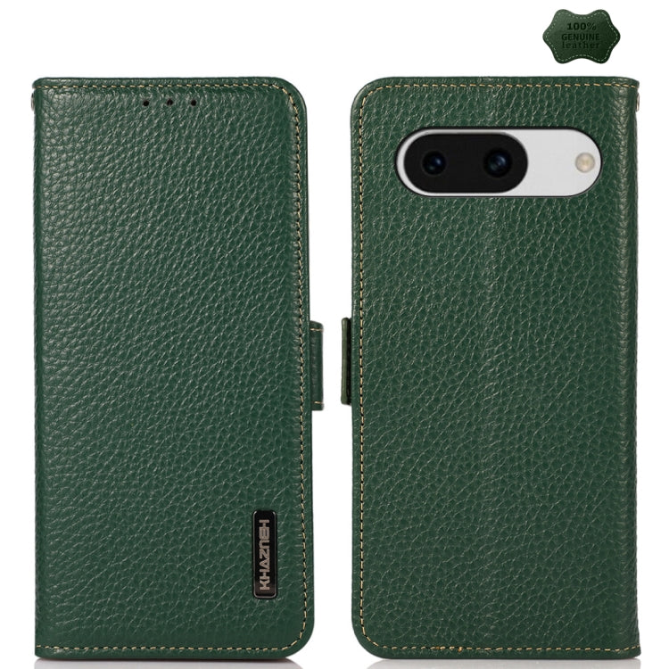 KHAZNEH Side-Magnetic Litchi Genuine Leather RFID Phone Case, For Google Pixel 11 Pro XL, For Google Pixel 11 Pro / 11, For Google Pixel 10a, For Google Pixel 9a, For Google Pixel 9 Pro, For Google Pixel 9, For Google Pixel 8a