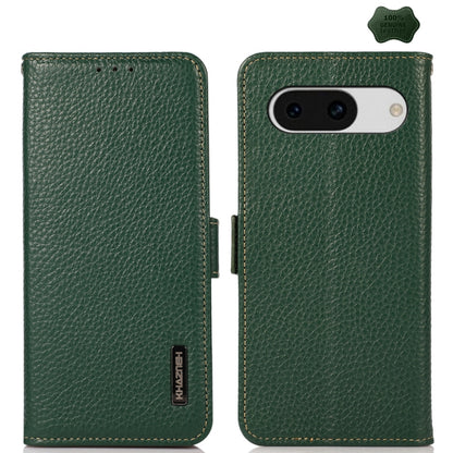 KHAZNEH Side-Magnetic Litchi Genuine Leather RFID Phone Case, For Google Pixel 11 Pro XL, For Google Pixel 11 Pro / 11, For Google Pixel 10a, For Google Pixel 9a, For Google Pixel 9 Pro, For Google Pixel 9, For Google Pixel 8a