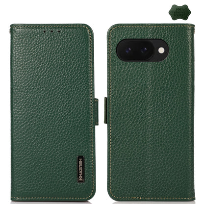 KHAZNEH Side-Magnetic Litchi Genuine Leather RFID Phone Case, For Google Pixel 11 Pro XL, For Google Pixel 11 Pro / 11, For Google Pixel 10a, For Google Pixel 9a, For Google Pixel 9 Pro, For Google Pixel 9, For Google Pixel 8a