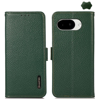 KHAZNEH Side-Magnetic Litchi Genuine Leather RFID Phone Case, For Google Pixel 11 Pro XL, For Google Pixel 11 Pro / 11, For Google Pixel 10a, For Google Pixel 9a, For Google Pixel 9 Pro, For Google Pixel 9, For Google Pixel 8a