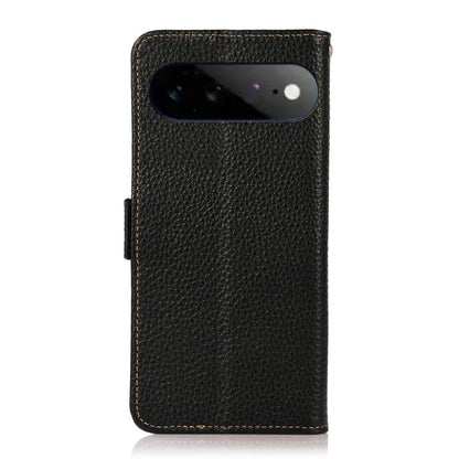 KHAZNEH Side-Magnetic Litchi Genuine Leather RFID Phone Case, For Google Pixel 11 Pro XL, For Google Pixel 11 Pro / 11, For Google Pixel 10a, For Google Pixel 9a, For Google Pixel 9 Pro, For Google Pixel 9, For Google Pixel 8a