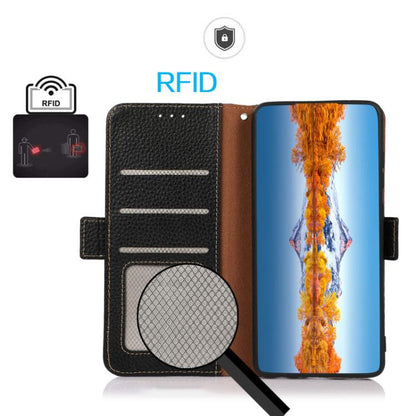 KHAZNEH Side-Magnetic Litchi Genuine Leather RFID Phone Case, For Google Pixel 11 Pro XL, For Google Pixel 11 Pro / 11, For Google Pixel 10a, For Google Pixel 9a, For Google Pixel 9 Pro, For Google Pixel 9, For Google Pixel 8a