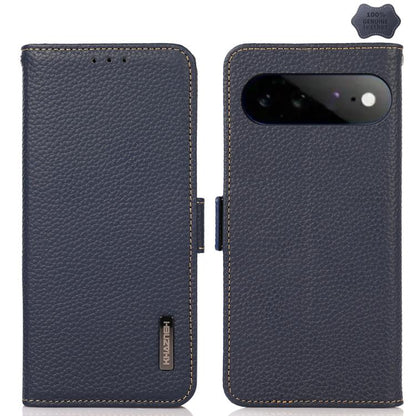 KHAZNEH Side-Magnetic Litchi Genuine Leather RFID Phone Case, For Google Pixel 11 Pro XL, For Google Pixel 11 Pro / 11, For Google Pixel 10a, For Google Pixel 9a, For Google Pixel 9 Pro, For Google Pixel 9, For Google Pixel 8a