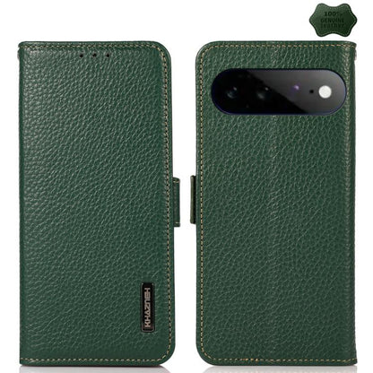 KHAZNEH Side-Magnetic Litchi Genuine Leather RFID Phone Case, For Google Pixel 11 Pro XL, For Google Pixel 11 Pro / 11, For Google Pixel 10a, For Google Pixel 9a, For Google Pixel 9 Pro, For Google Pixel 9, For Google Pixel 8a