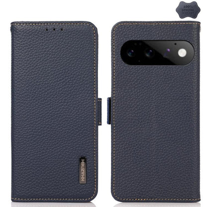 KHAZNEH Side-Magnetic Litchi Genuine Leather RFID Phone Case, For Google Pixel 11 Pro XL, For Google Pixel 11 Pro / 11, For Google Pixel 10a, For Google Pixel 9a, For Google Pixel 9 Pro, For Google Pixel 9, For Google Pixel 8a