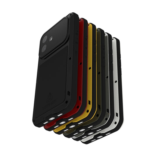 LOVE MEI Metal Shockproof Life Waterproof Dustproof Phone Case, For iPhone 16 Pro Max, For iPhone 16 Pro, For iPhone 16, For iPhone 15 Pro Max, For iPhone 15 Pro, For iPhone 15 Plus, For iPhone 15