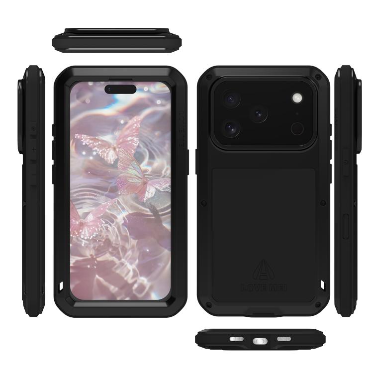 LOVE MEI Metal Shockproof Life Waterproof Dustproof Phone Case, For iPhone 18 Pro / 17 Pro, For iPhone 18 Pro Max / 17 Pro Max, For iPhone 17, For iPhone 16 Pro Max, For iPhone 16 Pro, For iPhone 16, For iPhone 15 Pro Max, For iPhone 15 Pro            ...