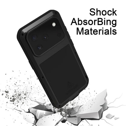 LOVE MEI Metal Shockproof Life Waterproof Dustproof Phone Case, For iPhone 18 Pro / 17 Pro, For iPhone 18 Pro Max / 17 Pro Max, For iPhone 17, For iPhone 16 Pro Max, For iPhone 16 Pro, For iPhone 16, For iPhone 15 Pro Max, For iPhone 15 Pro            ...