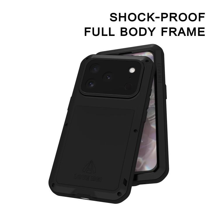LOVE MEI Metal Shockproof Life Waterproof Dustproof Phone Case, For iPhone 18 Pro / 17 Pro, For iPhone 18 Pro Max / 17 Pro Max, For iPhone 17, For iPhone 16 Pro Max, For iPhone 16 Pro, For iPhone 16, For iPhone 15 Pro Max, For iPhone 15 Pro            ...