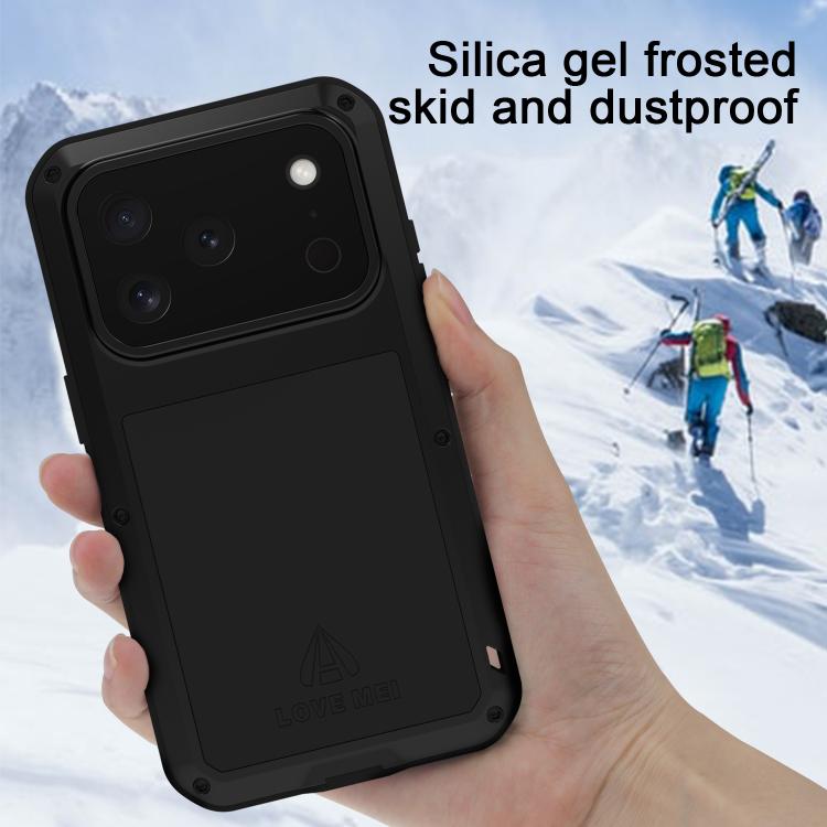 LOVE MEI Metal Shockproof Life Waterproof Dustproof Phone Case, For iPhone 18 Pro / 17 Pro, For iPhone 18 Pro Max / 17 Pro Max, For iPhone 17, For iPhone 16 Pro Max, For iPhone 16 Pro, For iPhone 16, For iPhone 15 Pro Max, For iPhone 15 Pro            ...