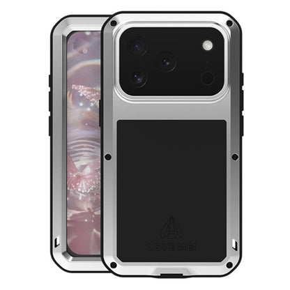 LOVE MEI Metal Shockproof Life Waterproof Dustproof Phone Case, For iPhone 18 Pro / 17 Pro, For iPhone 18 Pro Max / 17 Pro Max, For iPhone 17, For iPhone 16 Pro Max, For iPhone 16 Pro, For iPhone 16, For iPhone 15 Pro Max, For iPhone 15 Pro            ...