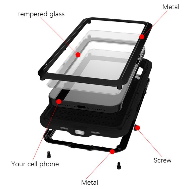 LOVE MEI Metal Shockproof Life Waterproof Dustproof Phone Case