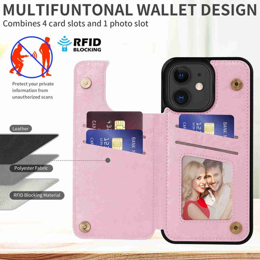 Funda antirrobo RFID con doble hebilla impresa para iPhone 11, iPhone 11 Pro, iPhone XS/X, iPhone XR, iPhone XS Max y iPhone 8 Plus/7 Plus