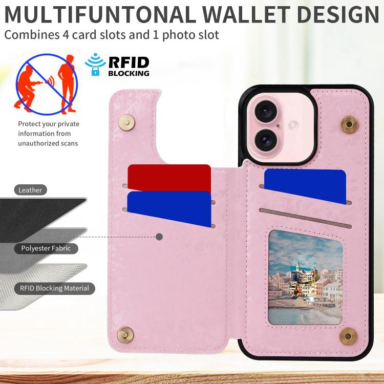 Printed Double Buckle RFID Anti-theft Phone Case, For iPhone 18 / 17, For iPhone 18 Pro / 17 Pro, For iPhone 18 Pro Max / 17 Pro Max, For iPhone 17e / 16e, For iPhone Air, For iPhone 16 Pro Max, For iPhone 16 Pro, For iPhone 16 Plus, For iPhone 16     ...