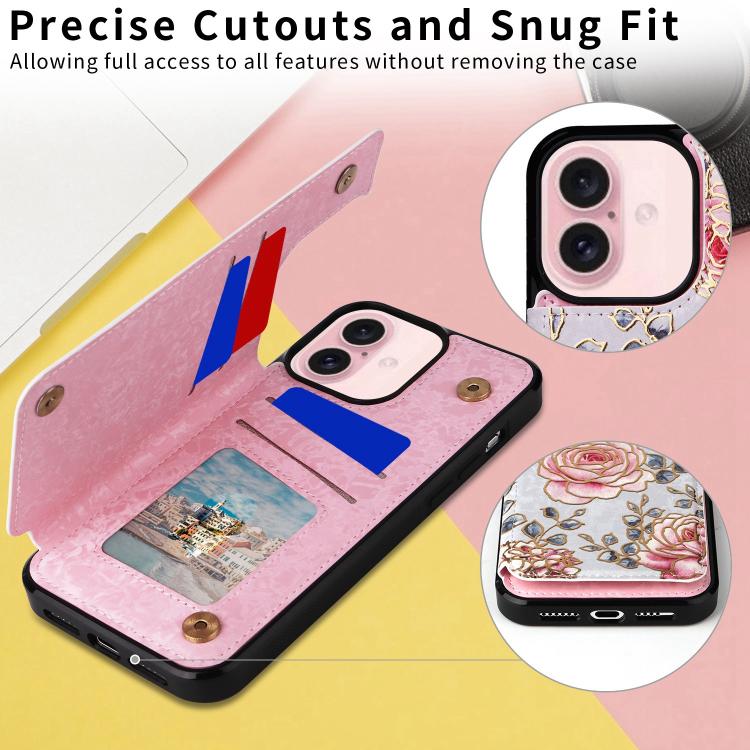 Printed Double Buckle RFID Anti-theft Phone Case, For iPhone 18 / 17, For iPhone 18 Pro / 17 Pro, For iPhone 18 Pro Max / 17 Pro Max, For iPhone 17e / 16e, For iPhone Air, For iPhone 16 Pro Max, For iPhone 16 Pro, For iPhone 16 Plus, For iPhone 16     ...