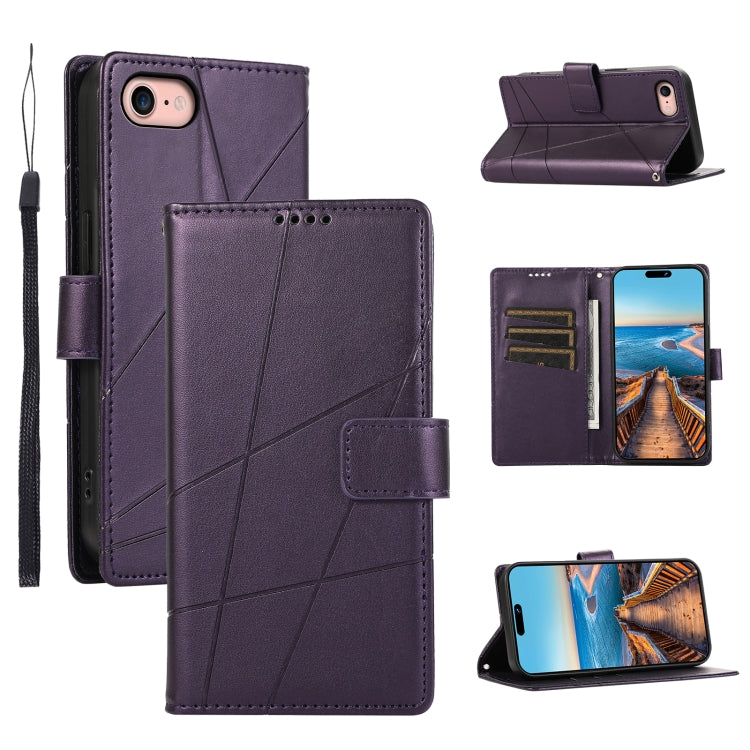 PU Genuine Leather Texture Embossed Line Phone Case