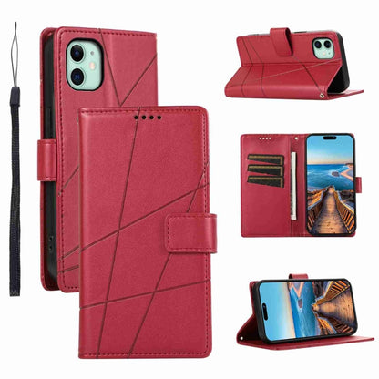 PU Genuine Leather Texture Embossed Line Phone Case