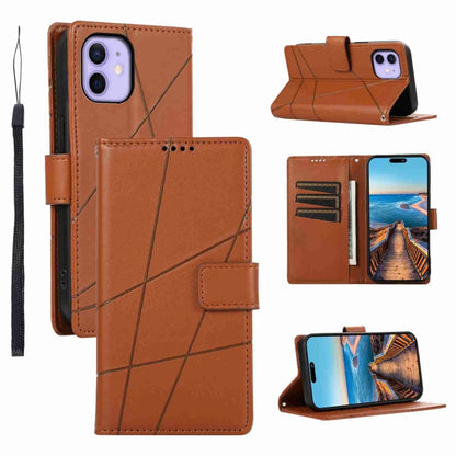 PU Genuine Leather Texture Embossed Line Phone Case