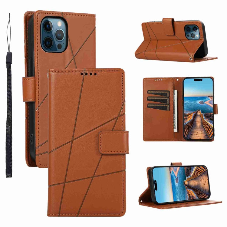 PU Genuine Leather Texture Embossed Line Phone Case