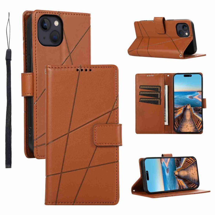 PU Genuine Leather Texture Embossed Line Phone Case