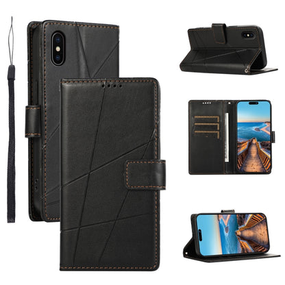 PU Genuine Leather Texture Embossed Line Phone Case