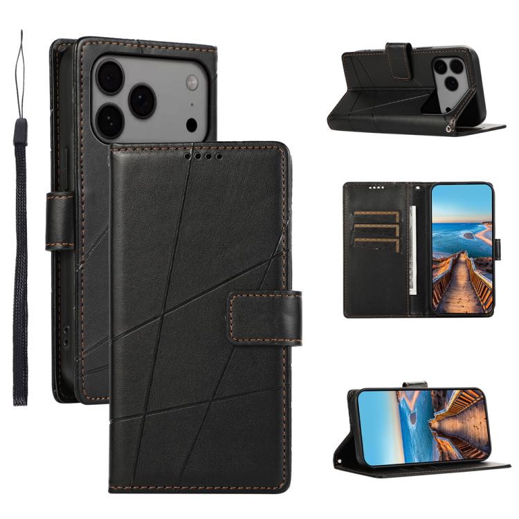 PU Genuine Leather Texture Embossed Line Phone Case