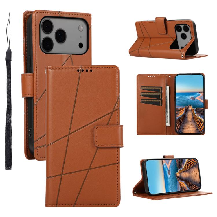 PU Genuine Leather Texture Embossed Line Phone Case, For iPhone 17e / 16e, For iPhone 17 Pro Max, For iPhone 17 Pro, For iPhone 17, For iPhone Air, For iPhone 16 Pro Max, For iPhone 16 Pro, For iPhone 16 Plus, For iPhone 16, For iPhone 15 Pro Max      ...