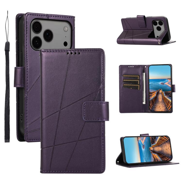 PU Genuine Leather Texture Embossed Line Phone Case
