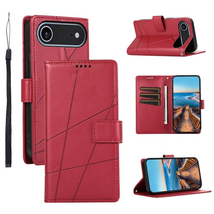 PU Genuine Leather Texture Embossed Line Phone Case