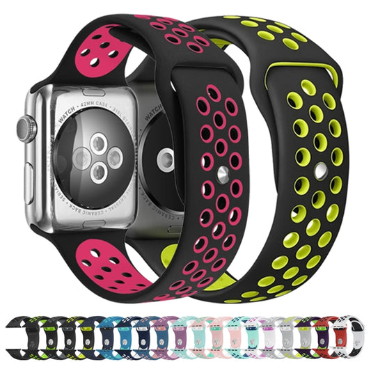Sport Silicone Watchband Standard Edition, For Apple Watch Series 7 41mm / 6 & SE & 5 & 4 40mm / 3 & 2 & 1 38mm, For Apple Watch Ultra 49mm / Series 8&7 45mm / SE 2&6&SE&5&4 44mm / 3&2&1 42mm�������������������������������������������������������������...