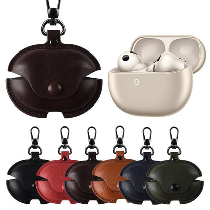 Business Leather Earphone Protective Case with Hook, For Huawei FreeBuds Pro 5 / 4 / 3, For Huawei FreeClip 2, For Huawei FreeBuds SE 4 ANC, For Huawei FreeBuds 7i, For Huawei FreeClip