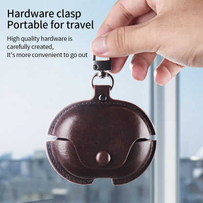 Business Leather Earphone Protective Case with Hook