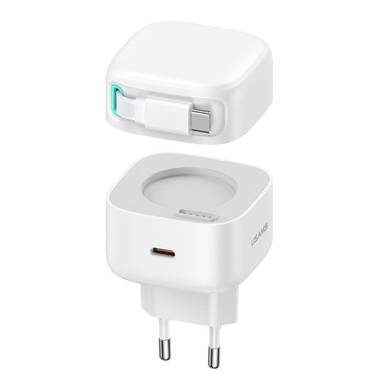 USAMS US-CC202 SMF Series PD35W Dual Type-C Port GaN Fast Charger, EU Plug