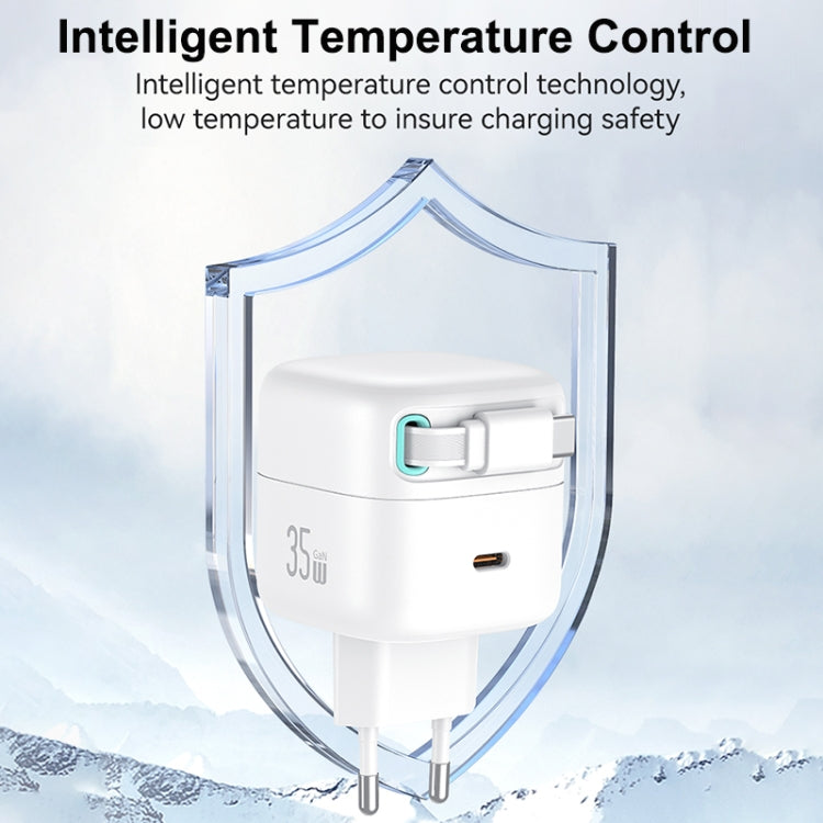 USAMS US-CC202 SMF Series PD35W Dual Type-C Port GaN Fast Charger, EU Plug