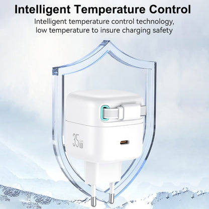 USAMS US-CC202 SMF Series PD35W Dual Type-C Port GaN Fast Charger, EU Plug