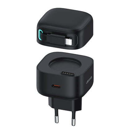 USAMS US-CC209 SMF Series PD35W 8 Pin + Type-C Dual Port GaN Fast Charger, EU Plug