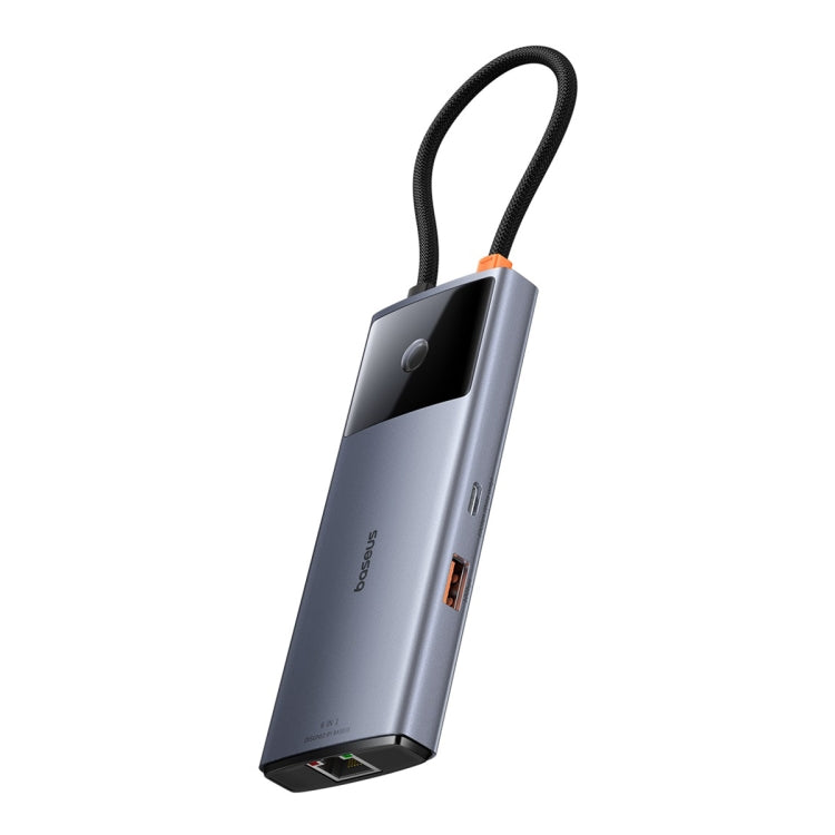 Baseus Metal Gleam Series II 6 in 1 Type-C to 1xHDMI+2xType-C+2xUSB+1xRJ45 HUB Docking Station, BS-OH099
