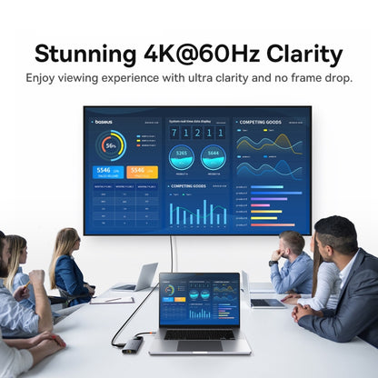 Baseus Metal Gleam Series II 6 in 1 Type-C to 1xHDMI+2xType-C+2xUSB+1xRJ45 HUB Docking Station, BS-OH099