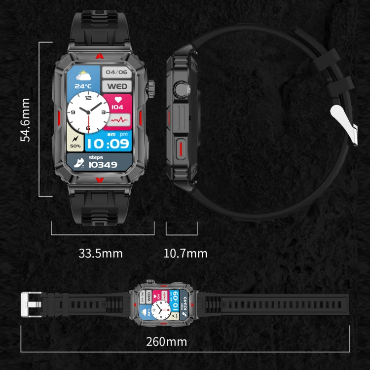 CF26 1.57inch BT5.2 Smart Bracelet Support Sleep Detection, Silicone Strap