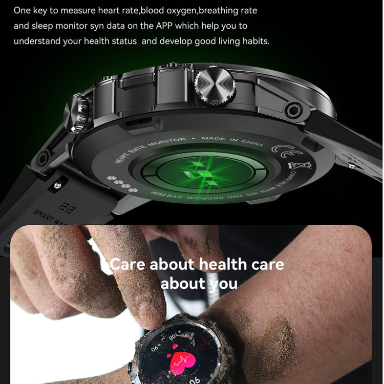Montre connectée K52 1,39 pouces BT5.0 avec prise en charge de la détection de la fréquence cardiaque et du sommeil