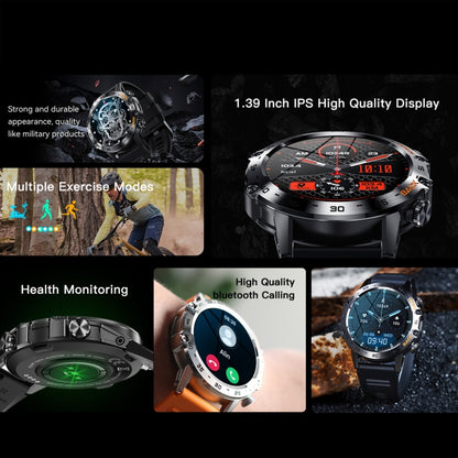 Montre connectée K52 1,39 pouces BT5.0 avec prise en charge de la détection de la fréquence cardiaque et du sommeil