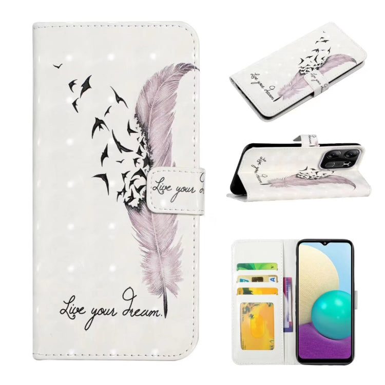 Oil Embossed 3D Drawing Leather Phone Case, For Tecno Spark Go 2023
