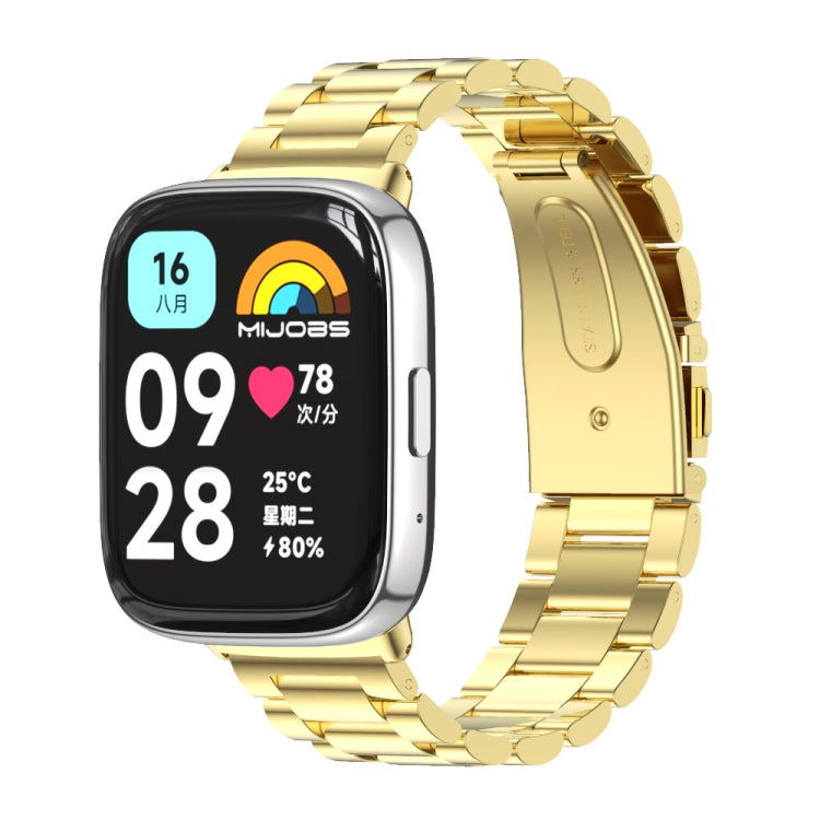Mijobs Three-Bead Metal Stainless Steel Watch Band, For Redmi Watch 3 Lite / Watch 3 Active