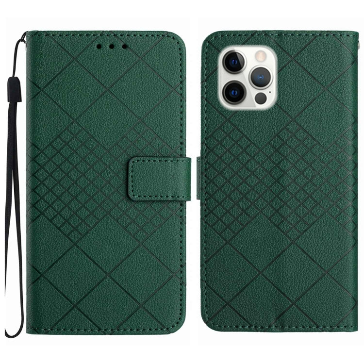 Rhombic Grid Texture Leather Phone Case