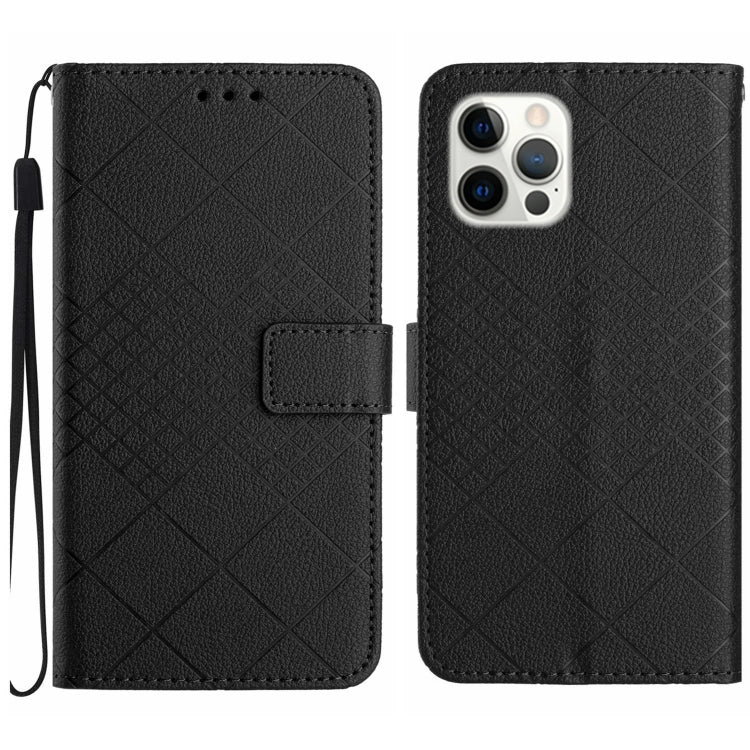 Rhombic Grid Texture Leather Phone Case